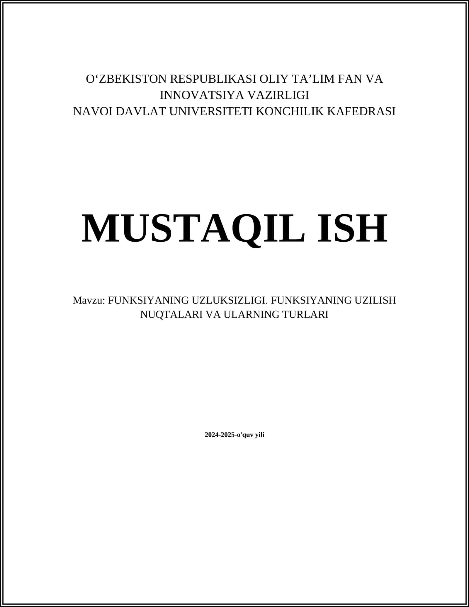 FUNKSIYANING UZLUKSIZLIGI 1