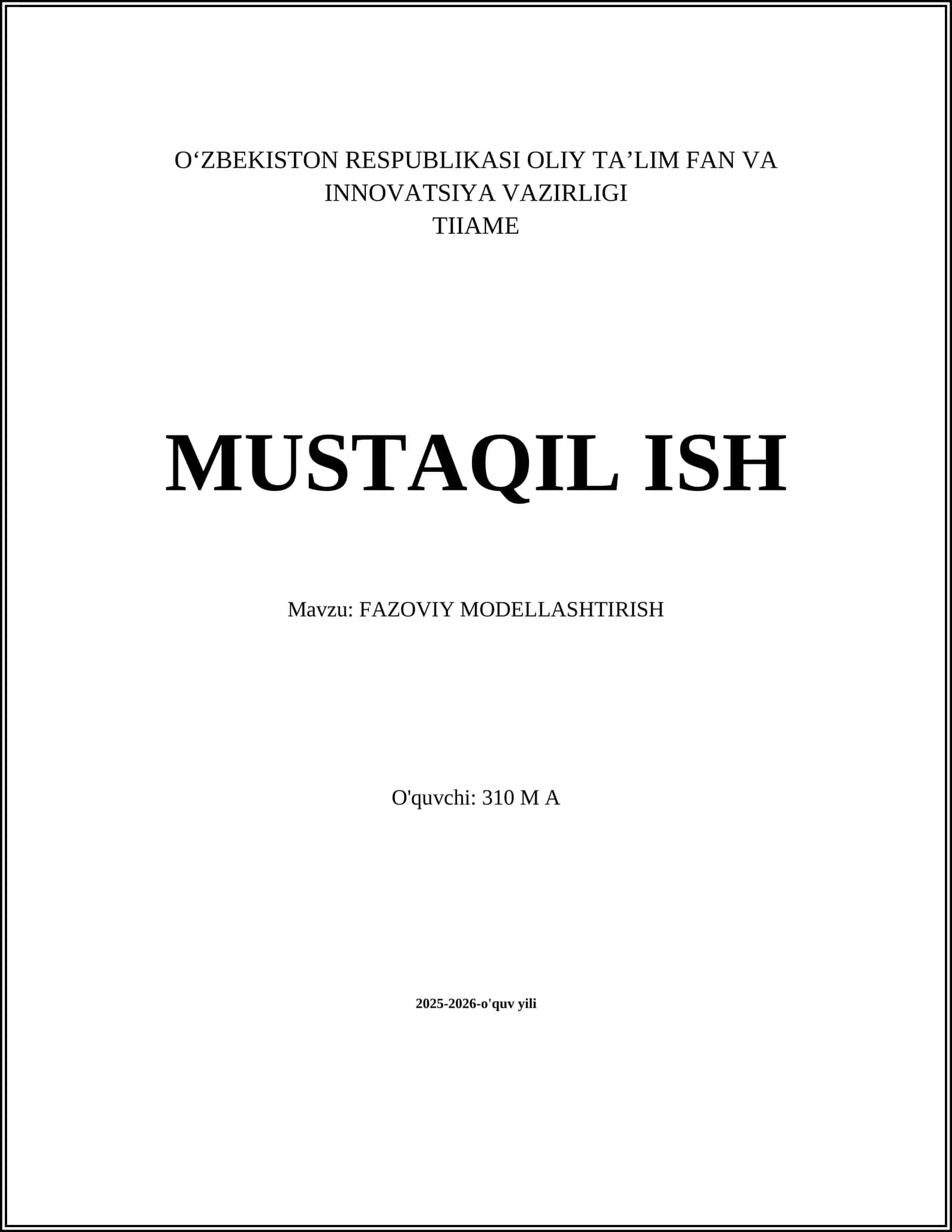 FAZOVIY MODELLASHTIRISH 1