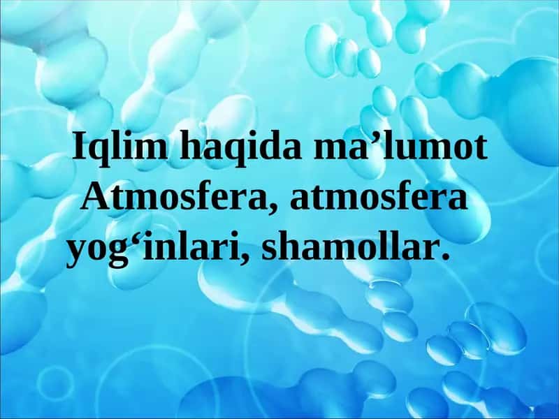 Iqlim va ob-havo 1