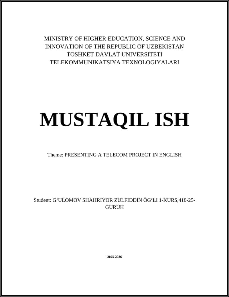 TELAKUNDEGA KERAKLI MA'LUMOTLAR 1