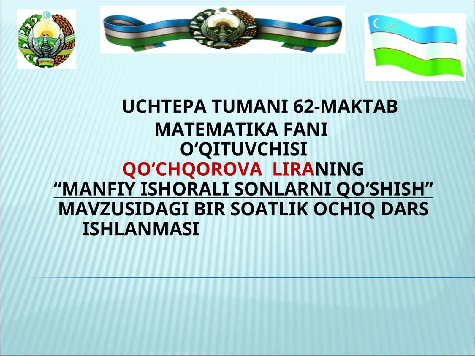 MANFIY ISHORALI SONLARNI QO‘SHISH 1