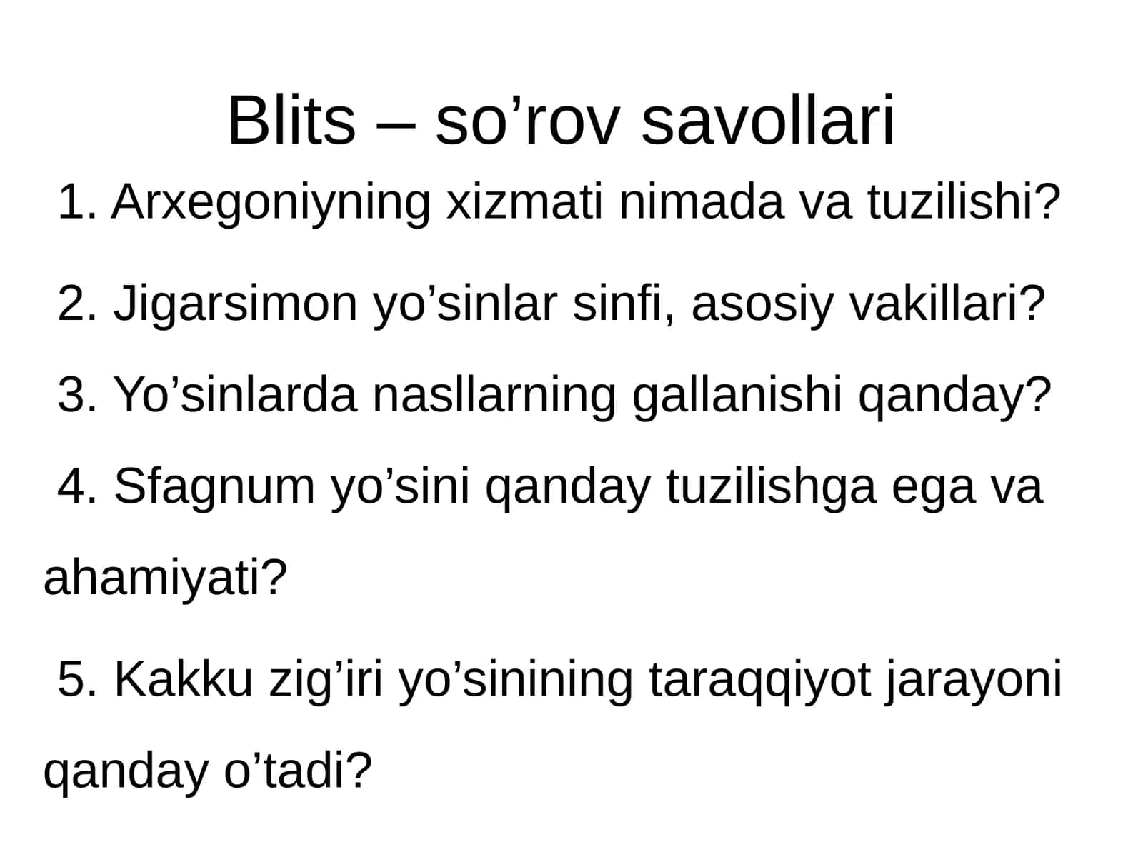 Blits – so’rov savollari 1