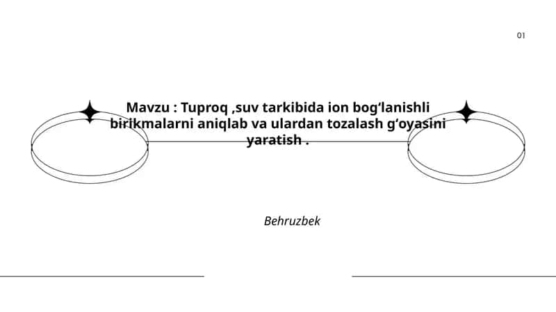 Tuproq va suv tarkibida ion bogʻlanishli birikmalarni aniqlash 1