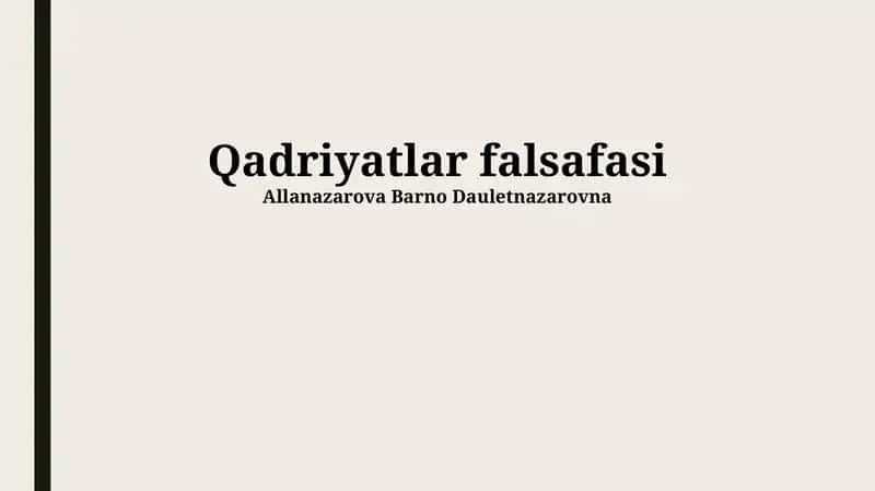Qadriyatlar falsafasi 1