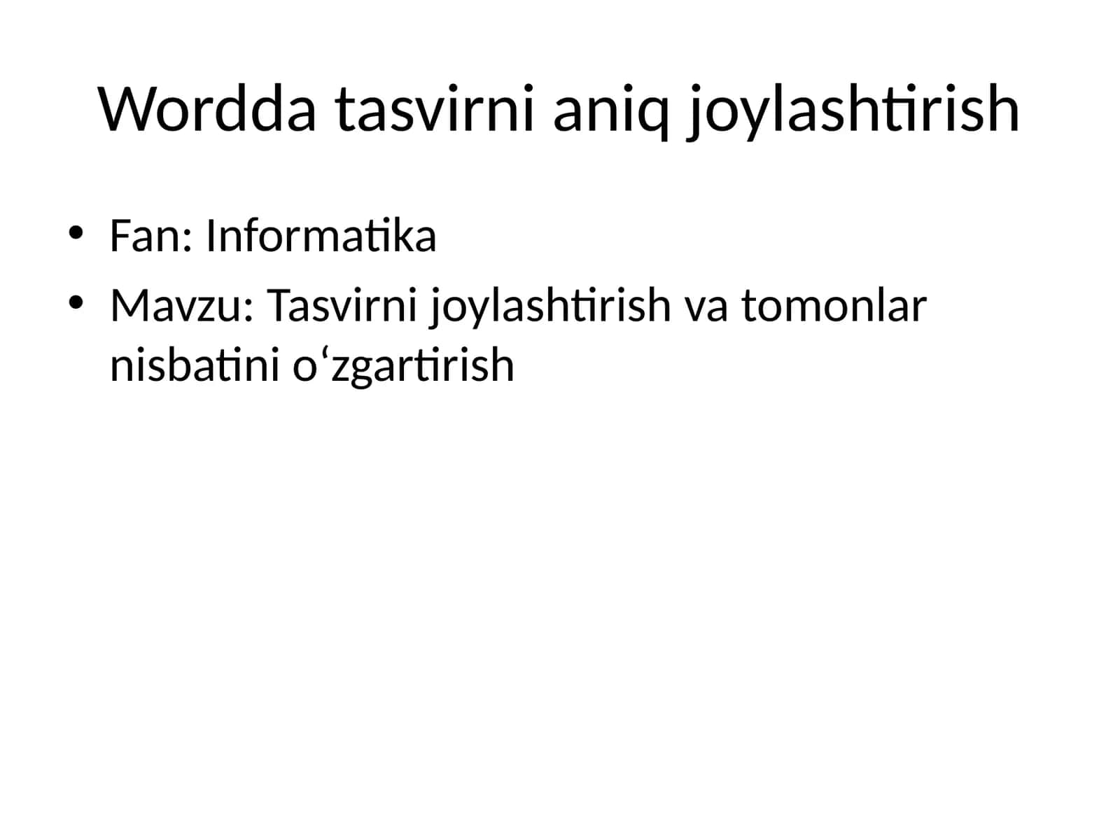 Tasvirni aniq joylashtirish 1
