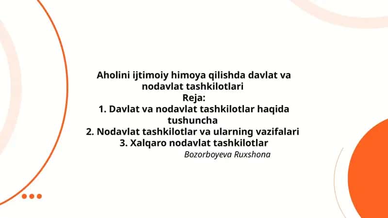 Davlat va nodavlat tashkilotlari 1
