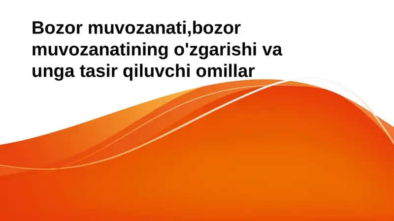 Bozor muvozanati 1