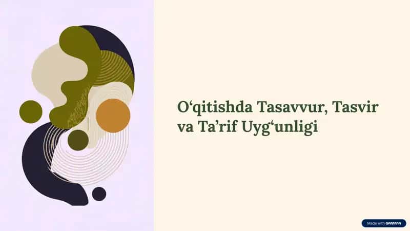 O‘qitishda Tasavvur, Tasvir va Ta’rif Uyg‘unligi 1