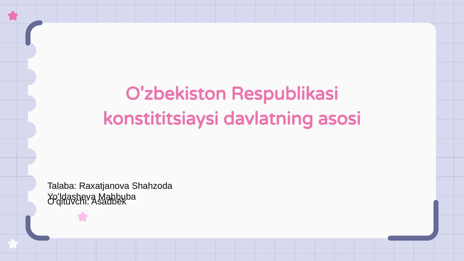 O'zbekiston Respublikasi Konstitutsiyasi 1