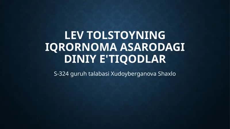Lev Tolstoy Iqrornoma asari 1
