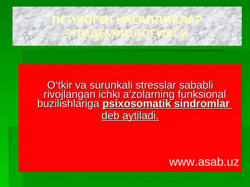 PSIXOSOMATIK KASALLIKLAR 1