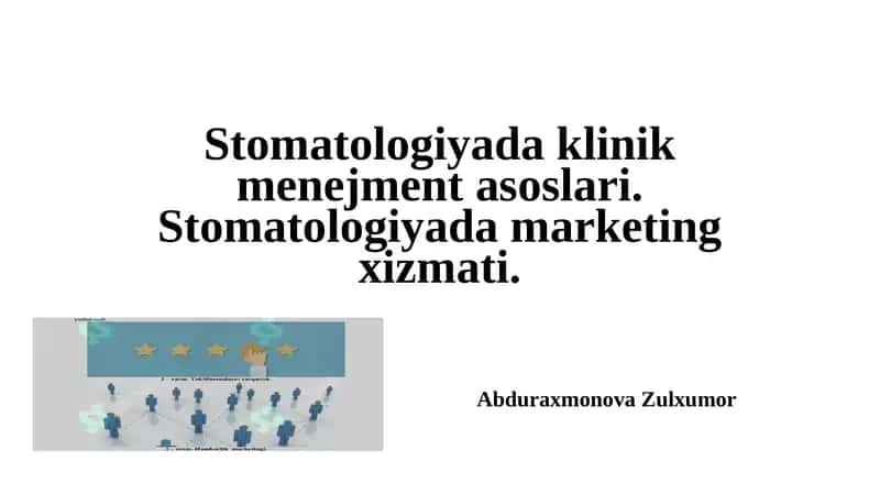 Stomatologiyada klinik menejment asoslari 1