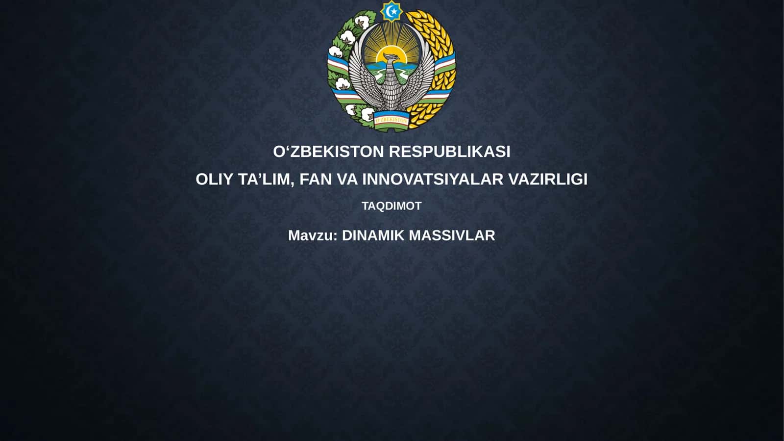 DINAMIK MASSIVLAR 1