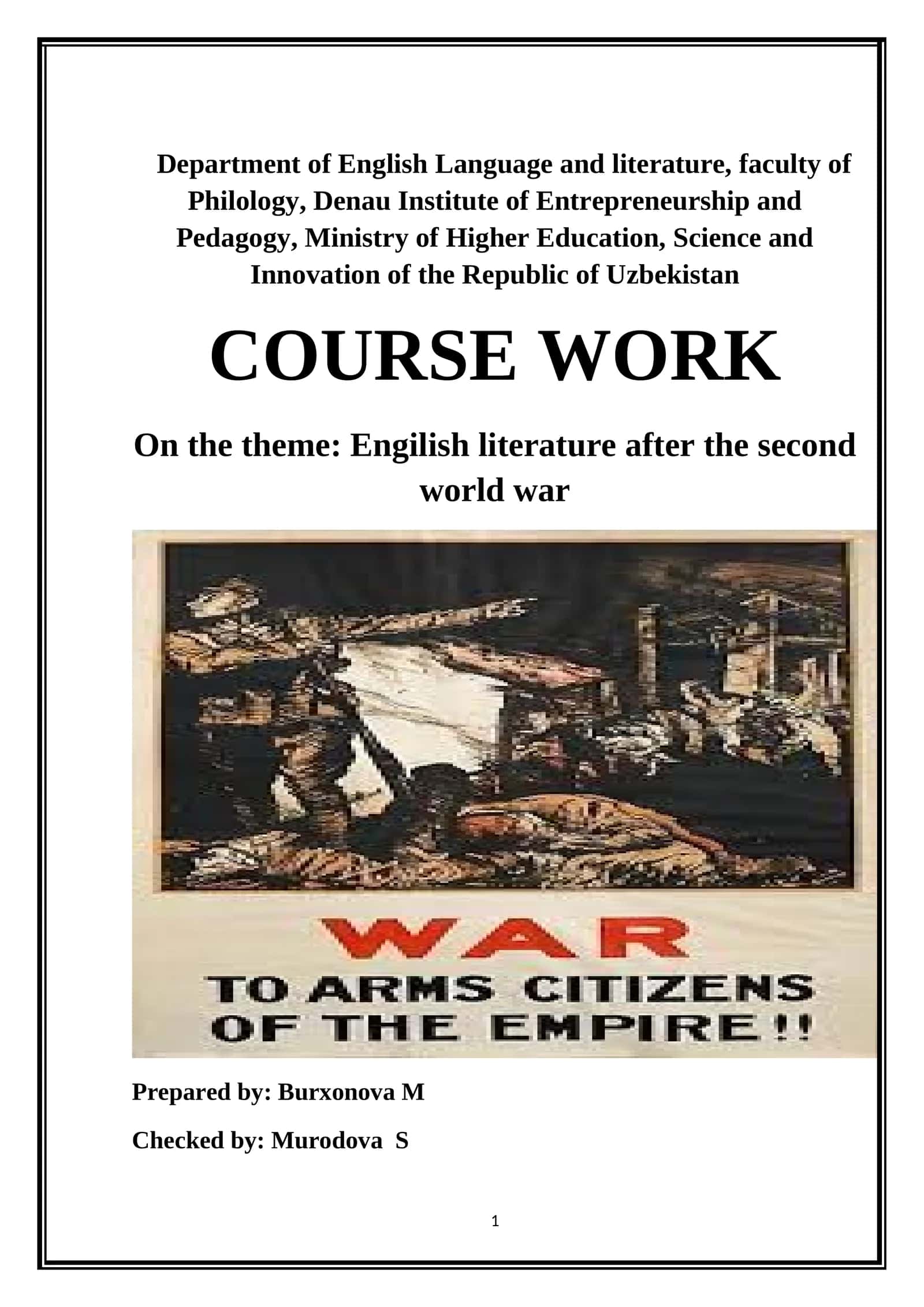 Engilish literature after the second world war 1