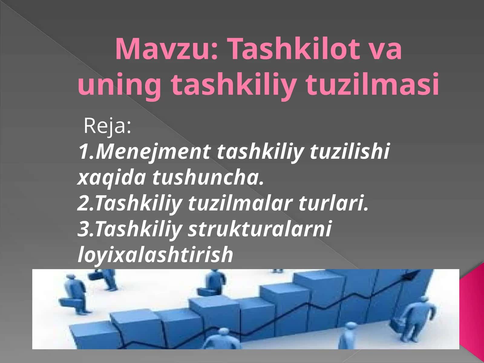 Tashkilot va uning tashkiliy tuzilmasi 1