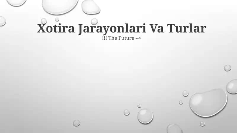 Xotira Jarayonlari Va Turlar 1