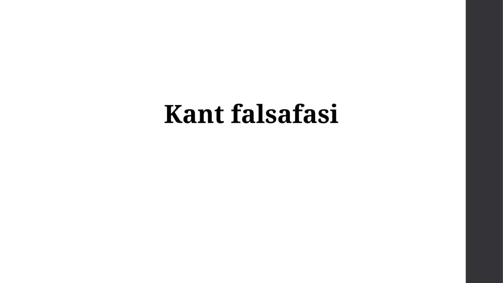 Kant falsafasi 1