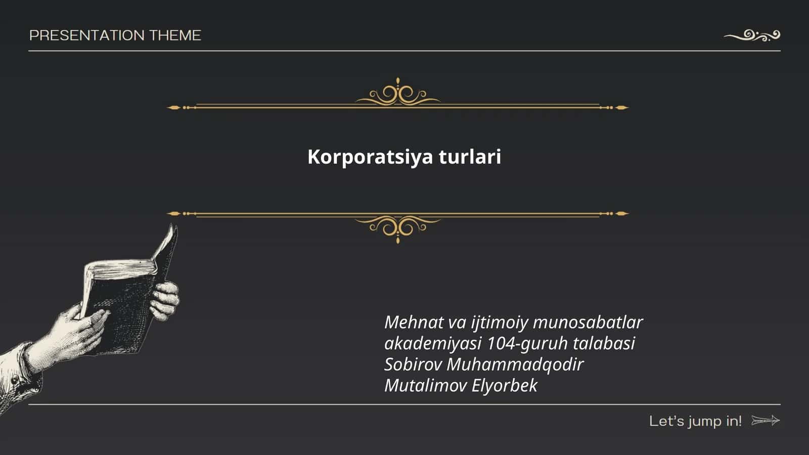 Korporatsiya turlari 1