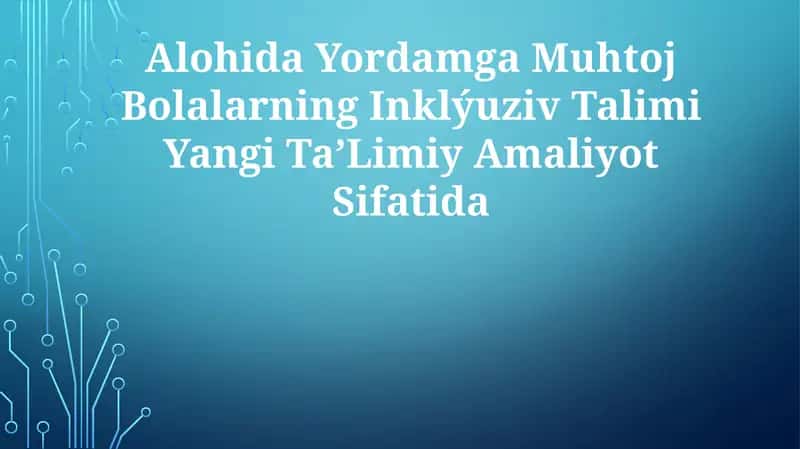 Inklýuziv Talim 1