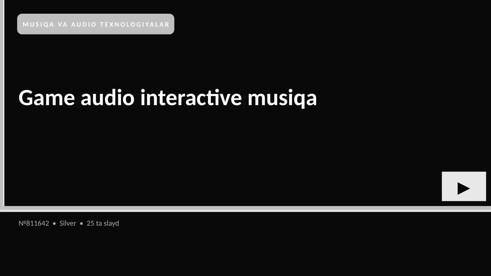 Game audio interactive musiqa 1