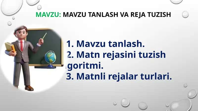 Mavzu tanlash va reja tuzish 1
