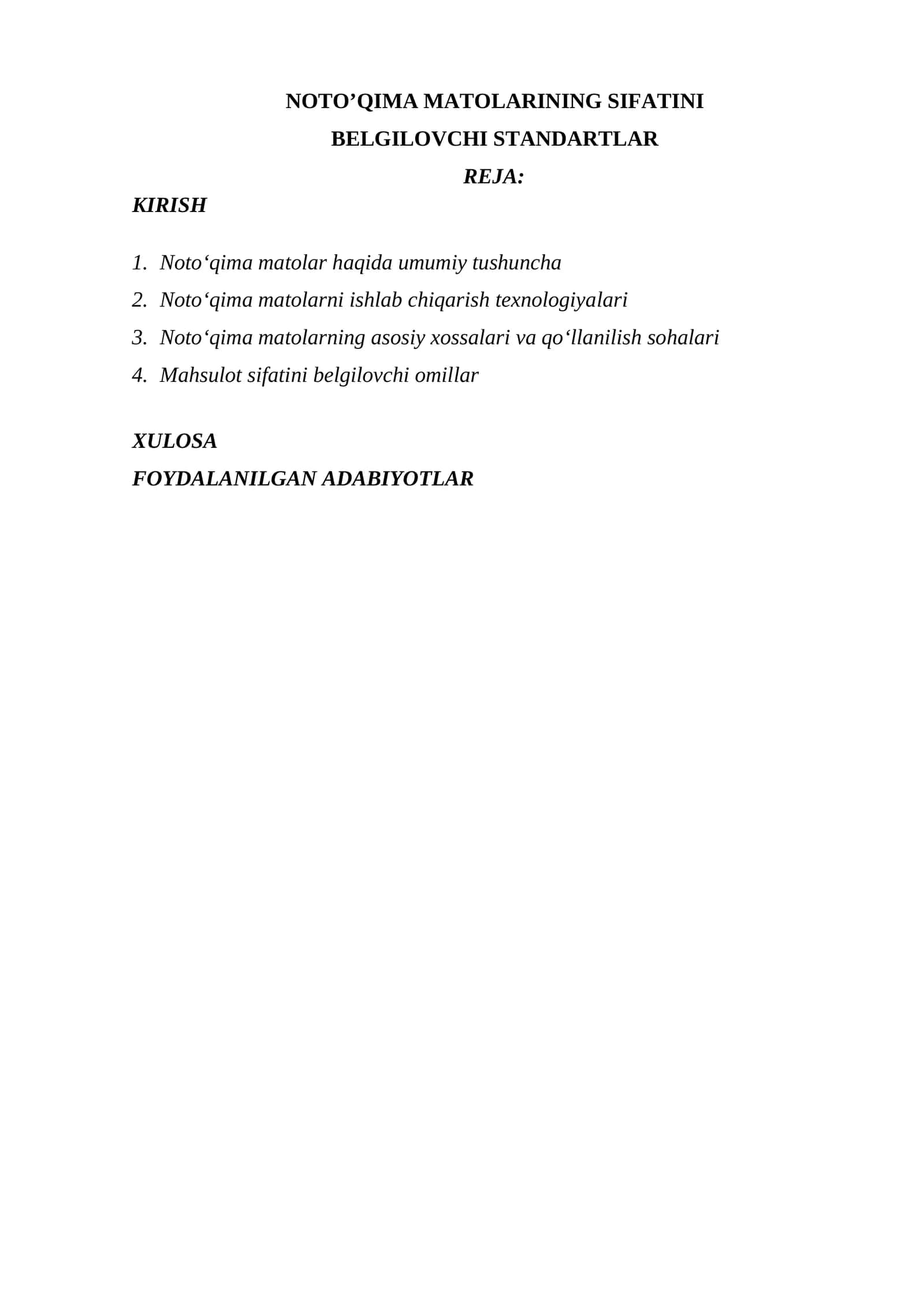 NOTO’QIMA MATOLARINING SIFATINI BELGILOVCHI STANDARTLAR 1