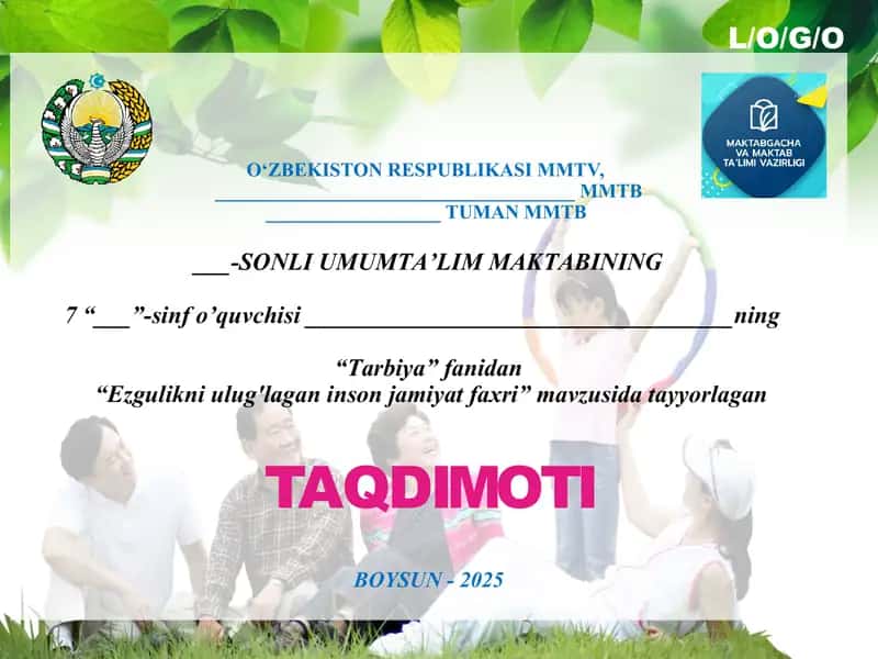 Ezgulikni ulug'lagan inson - jamiyat faxri 1