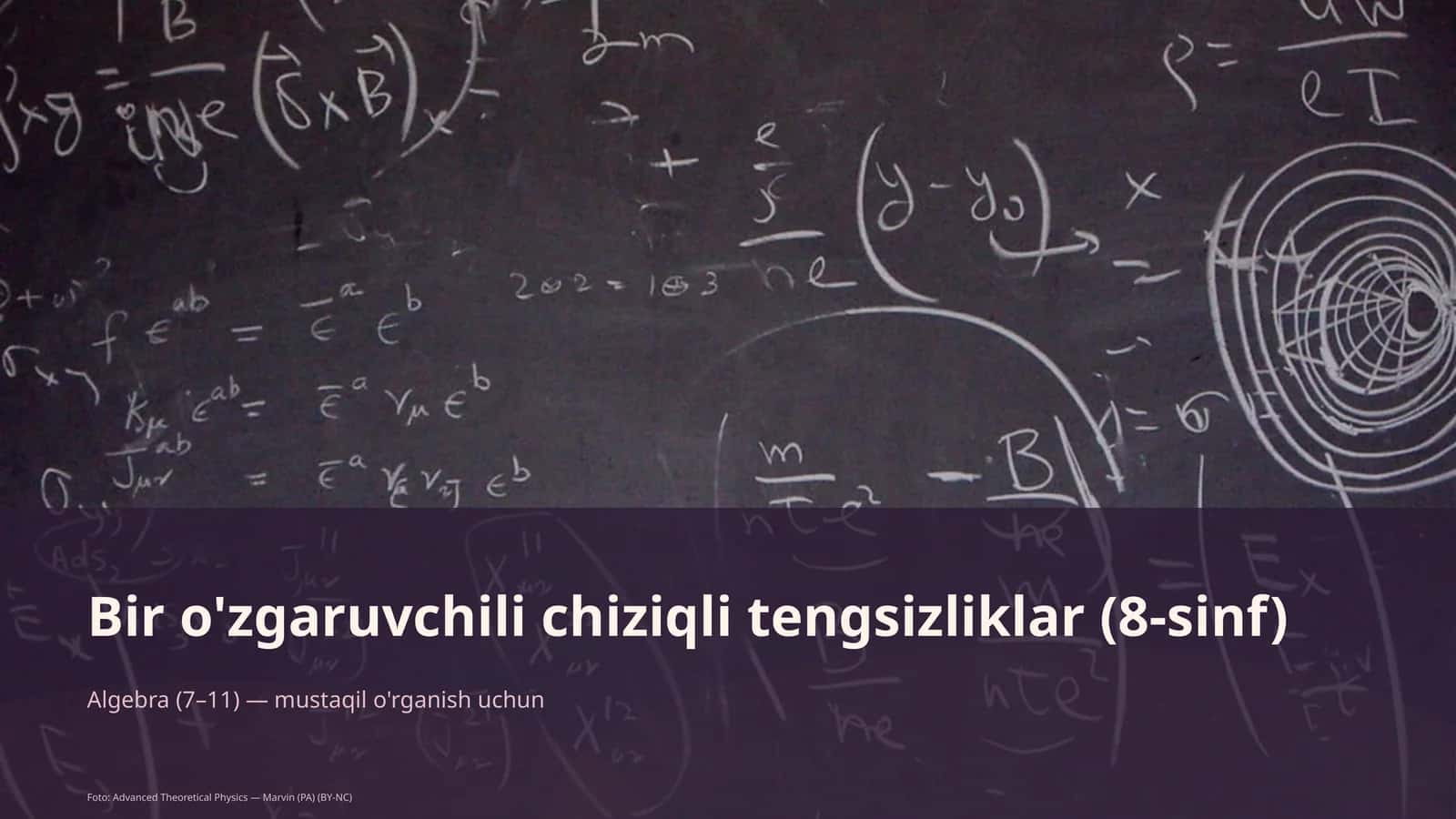Algebra (7–11) — mustaqil o'rganish uchun 1
