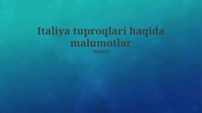 Italiya tuproqlari 1