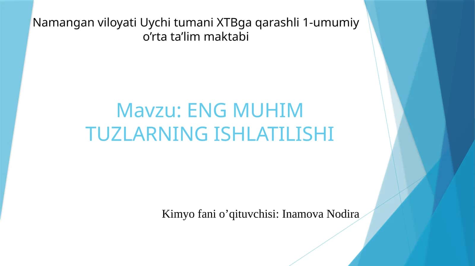 ENGMUHIM TUZLARNING ISHLATILISHI 1
