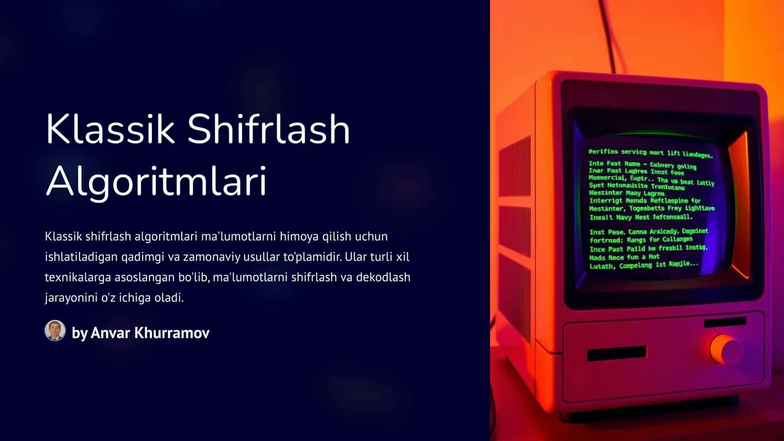 Klassik Shifrlash Algoritmlari 1