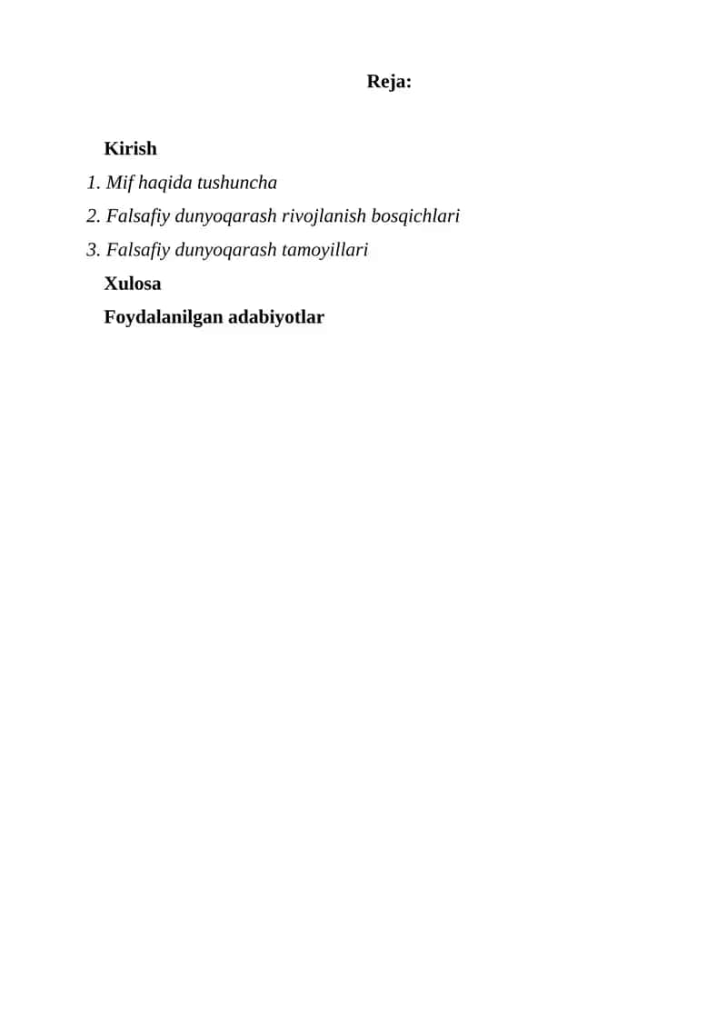 Mif haqida tushuncha 1