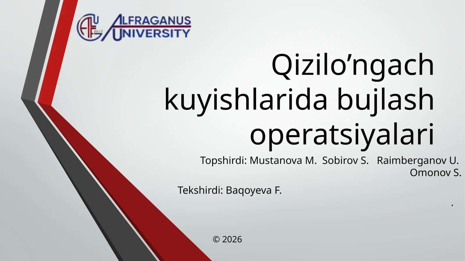 Qizilo‘ngach kuyishlari 1