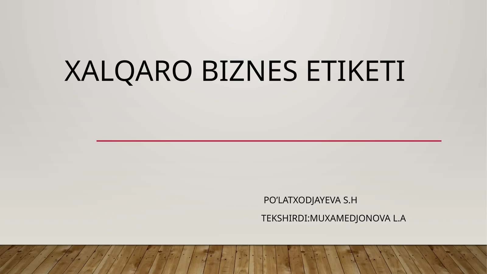 Biznes etiketi 1