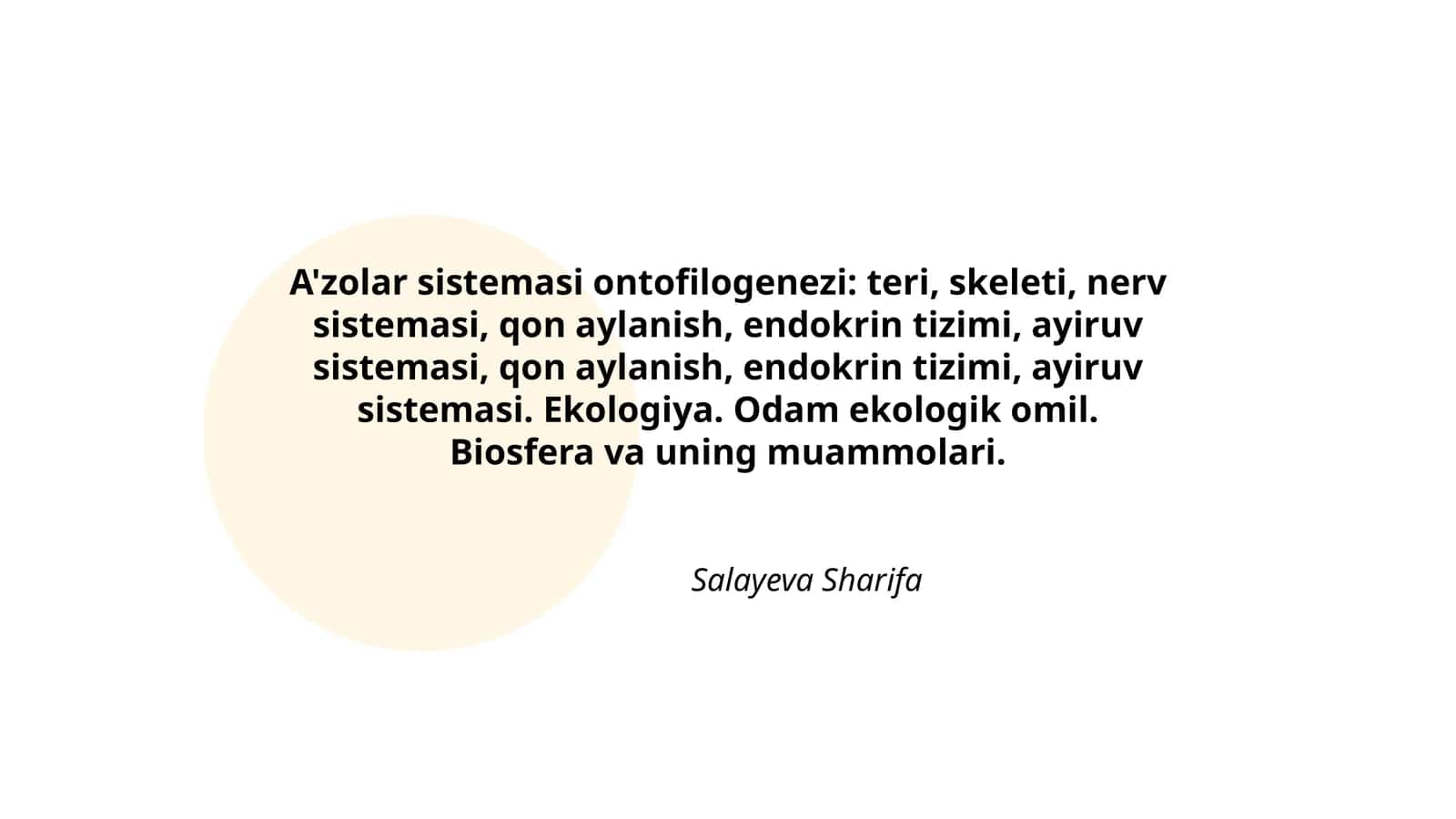 A'zolar sistemasi ontofilogenezi 1