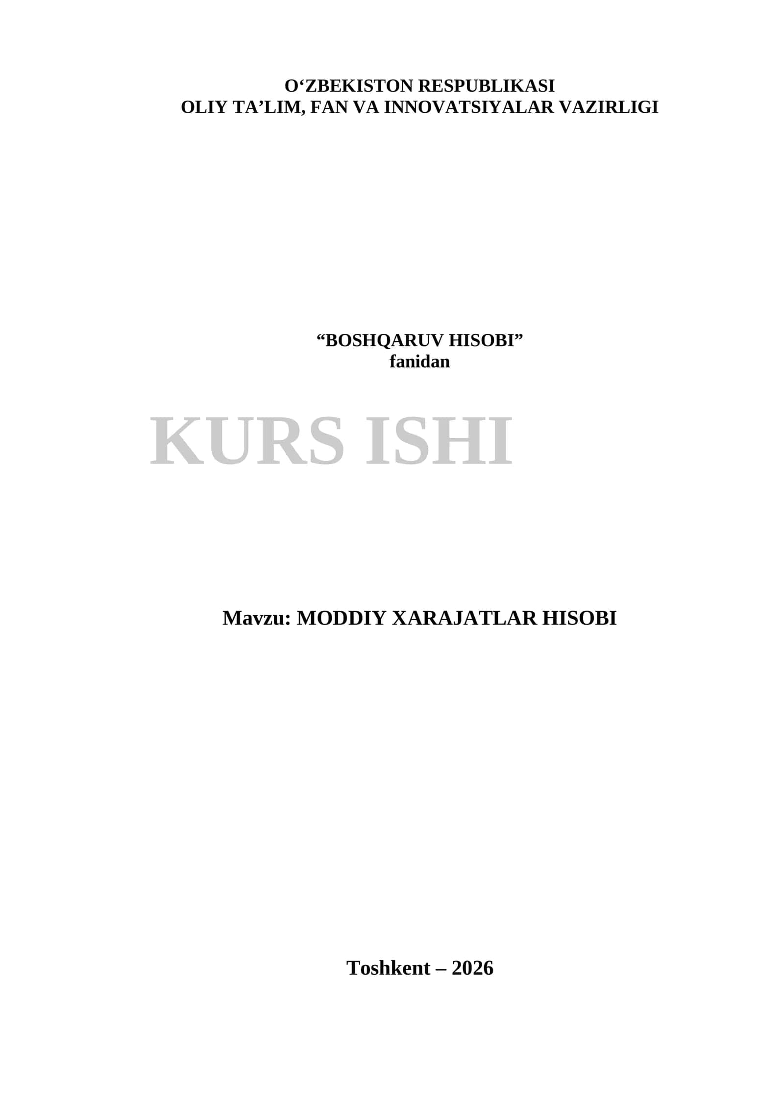 MODDIY XARAJATLAR HISOBI 1