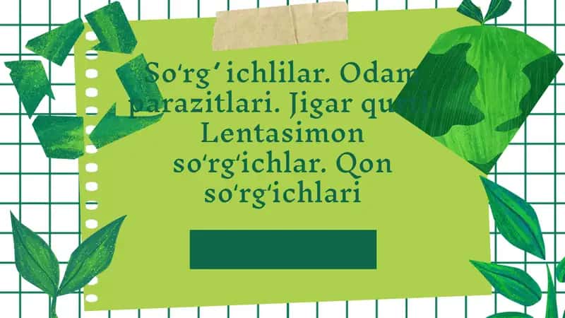Odamparazitlari. Jigarqurti. Lentasimonsoʻrgʻichlar 1