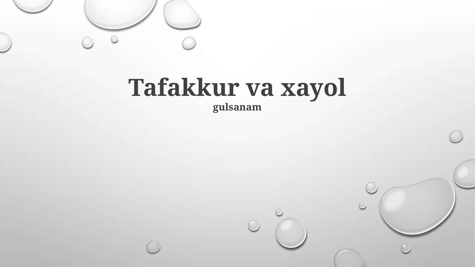 Tafakkur va xayol 1