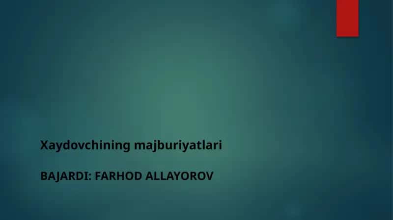 Xaydovchining majburiyatlari 1