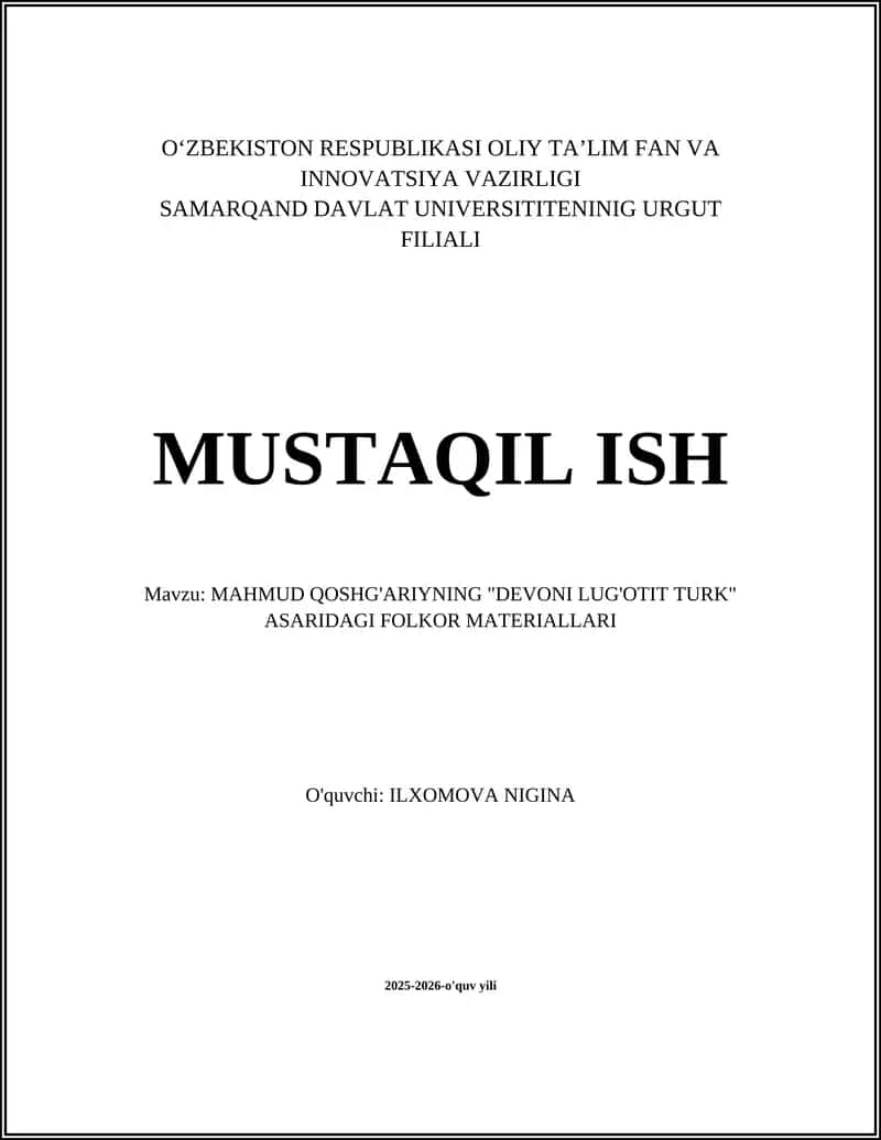 MAHMUD QOSHG'ARIYNING "DEVONI LUG'OTIT TURK" 1