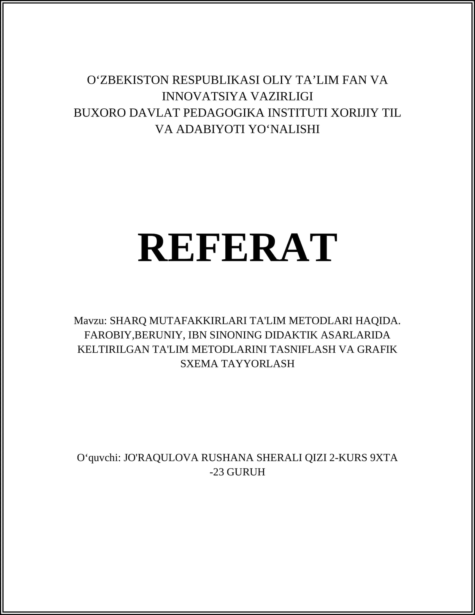 FAROBIY TA'LIM METODLARI 1