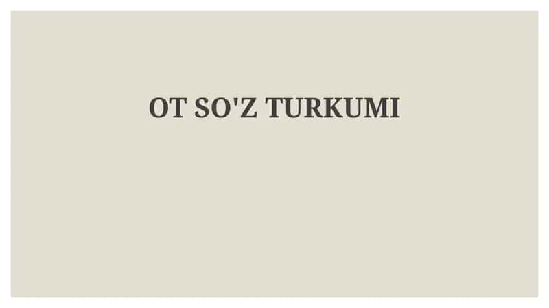 Ot So'z Turkumi 1