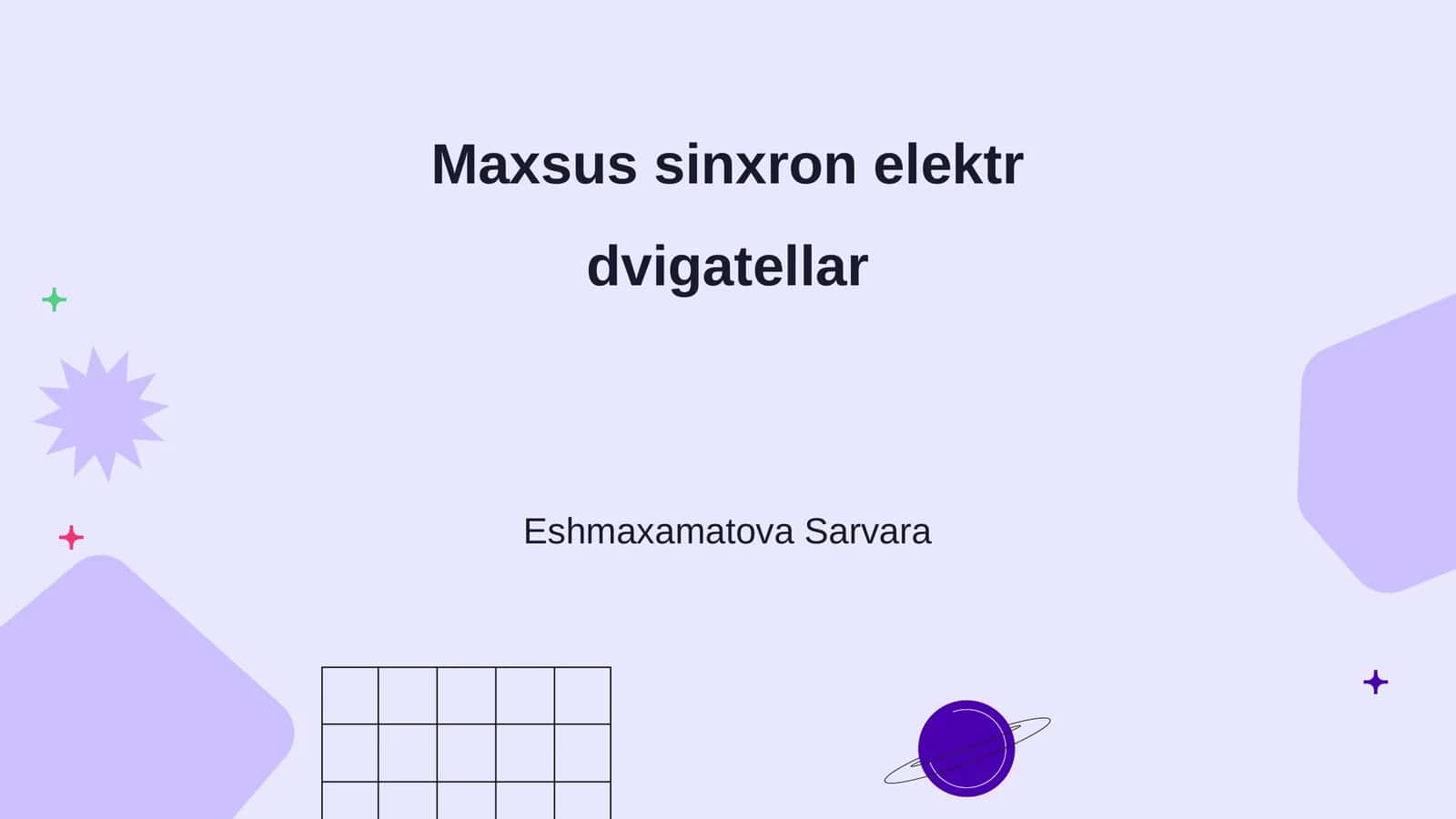 Maxsus sinxron elektr dvigatellar 1