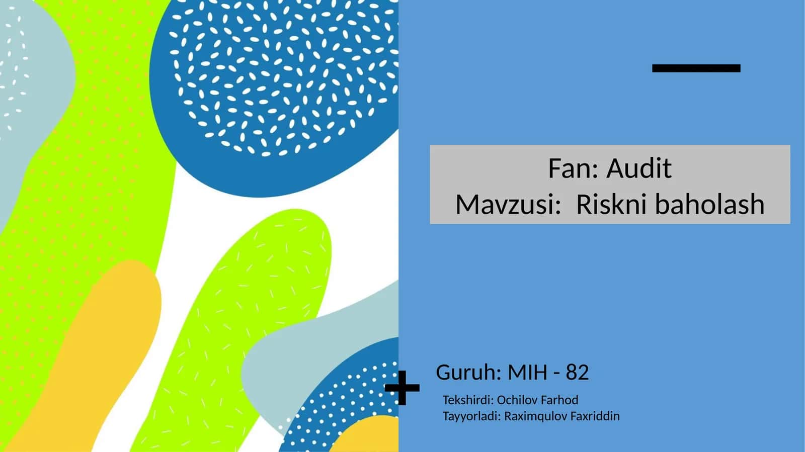 Riskni baholash 1