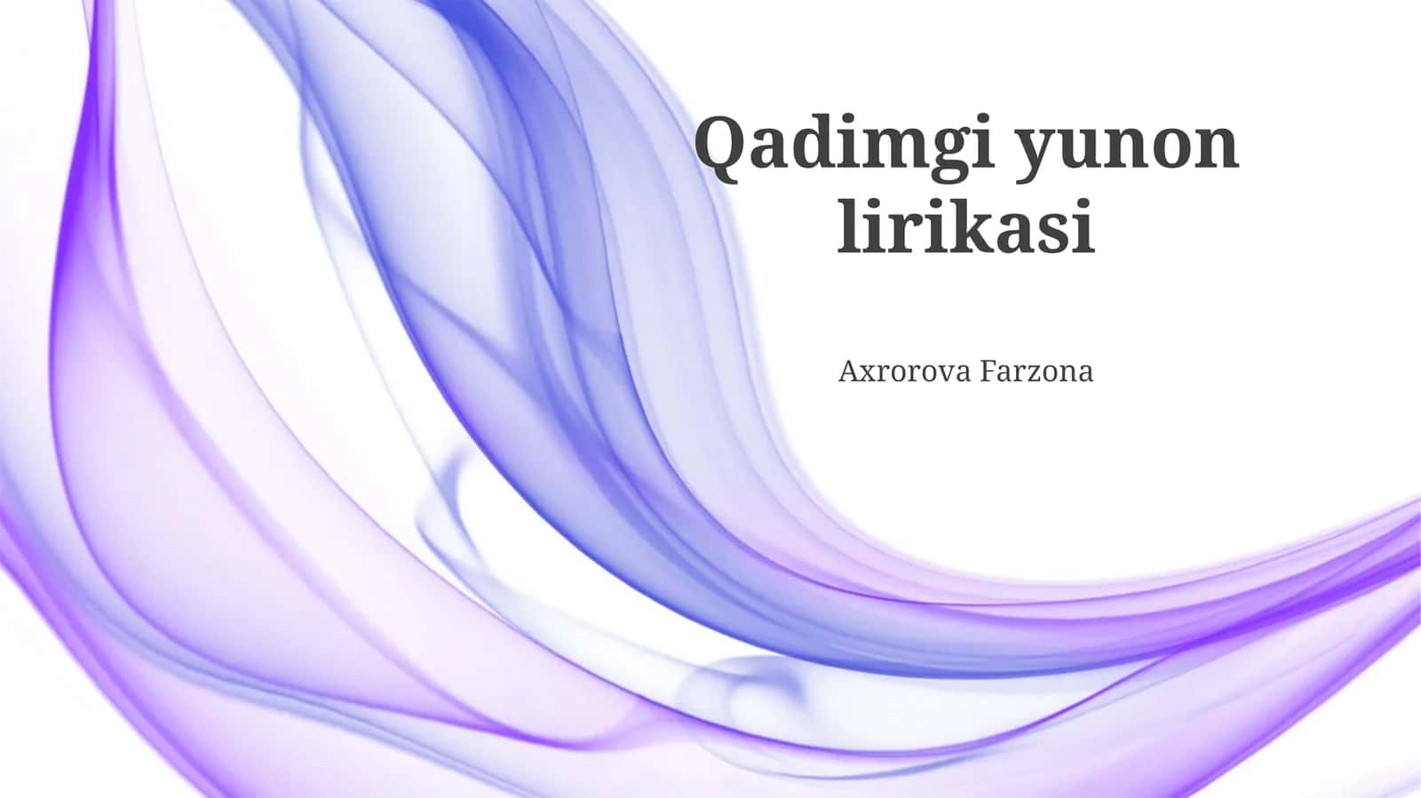 Qadimgi Yunon lirikasi 1