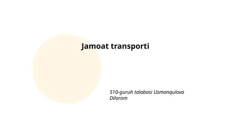 Shahar jamoat transporti tizimi 1