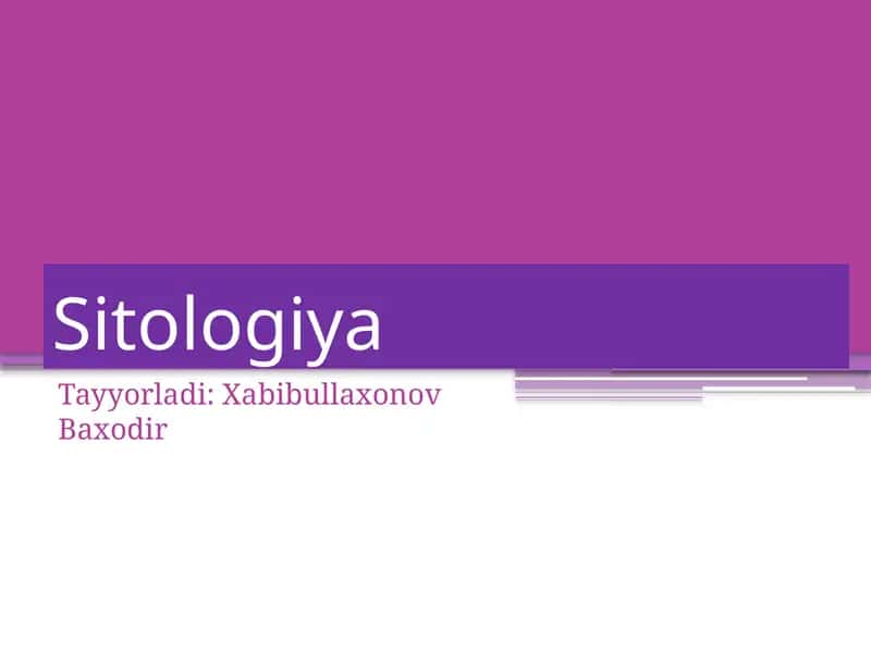 Sitologiya 1