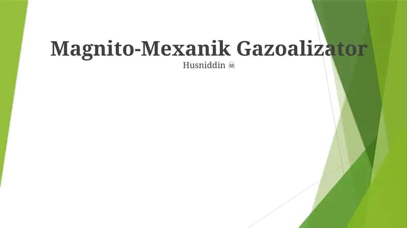 Magnito-Mexanik Gazoalizator 1