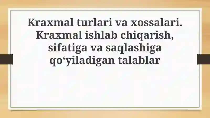 Kraxmalturlarivaxossalari
