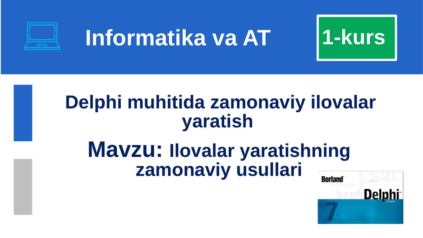 Zamonaviy ilovalar 1